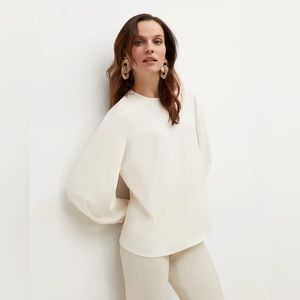 Mm lafleur The Carrie Top - Soft Wave, color alabaster, size S